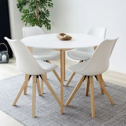 Vojens Matbord - Vit/natur - Ø105 cm