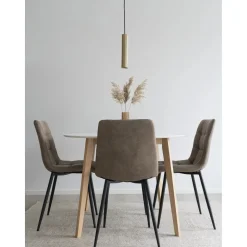 Vojens matgrupp - Brun/vit + 4.00 x Stolsdyna