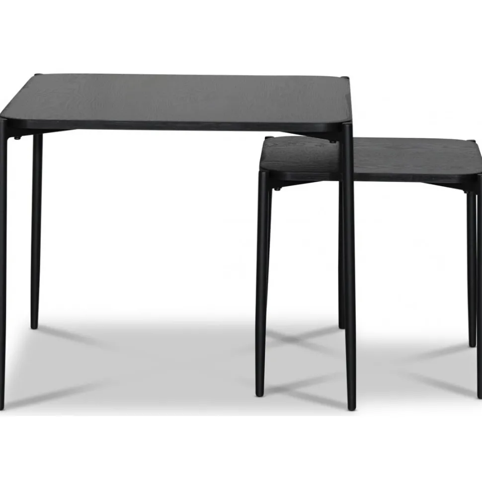 Wayne satsbord 60x60 cm - Svartbetsad ek