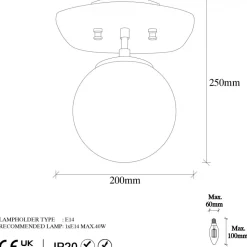 Well taklampa 11671 - Guld/vit