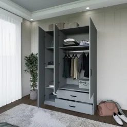 Yaman garderob 120 x 45 x 180 cm - Grå