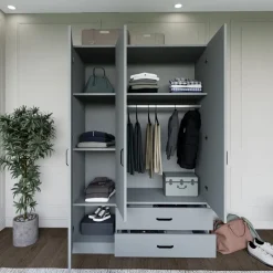 Yaman garderob 120 x 45 x 180 cm - Grå