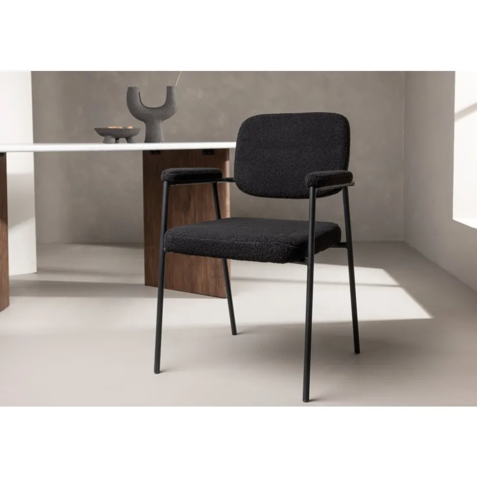 Yesterday matstol - Svart boucle