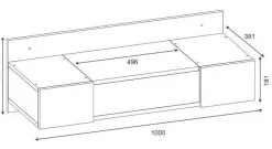 Zakkum sminkbord 100 x 39 cm - Antracit + Karta med möbeltassar på köpet!