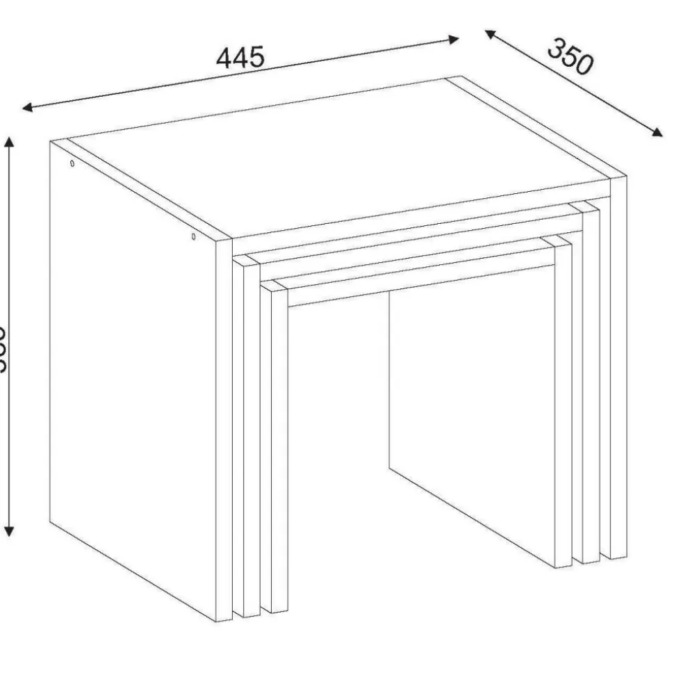 Zariel satsbord 32,5x35 | 38,5x35 | 44,5x35 cm - Vit