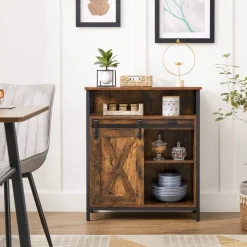 Zeke skåp med förvaringsfack - Brun/svart