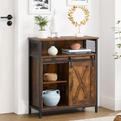 Zeke skåp med förvaringsfack - Brun/svart