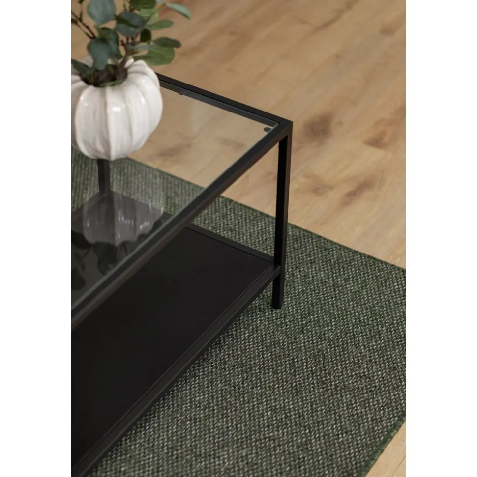 Zeus flatvävd matta Smaragdgrön