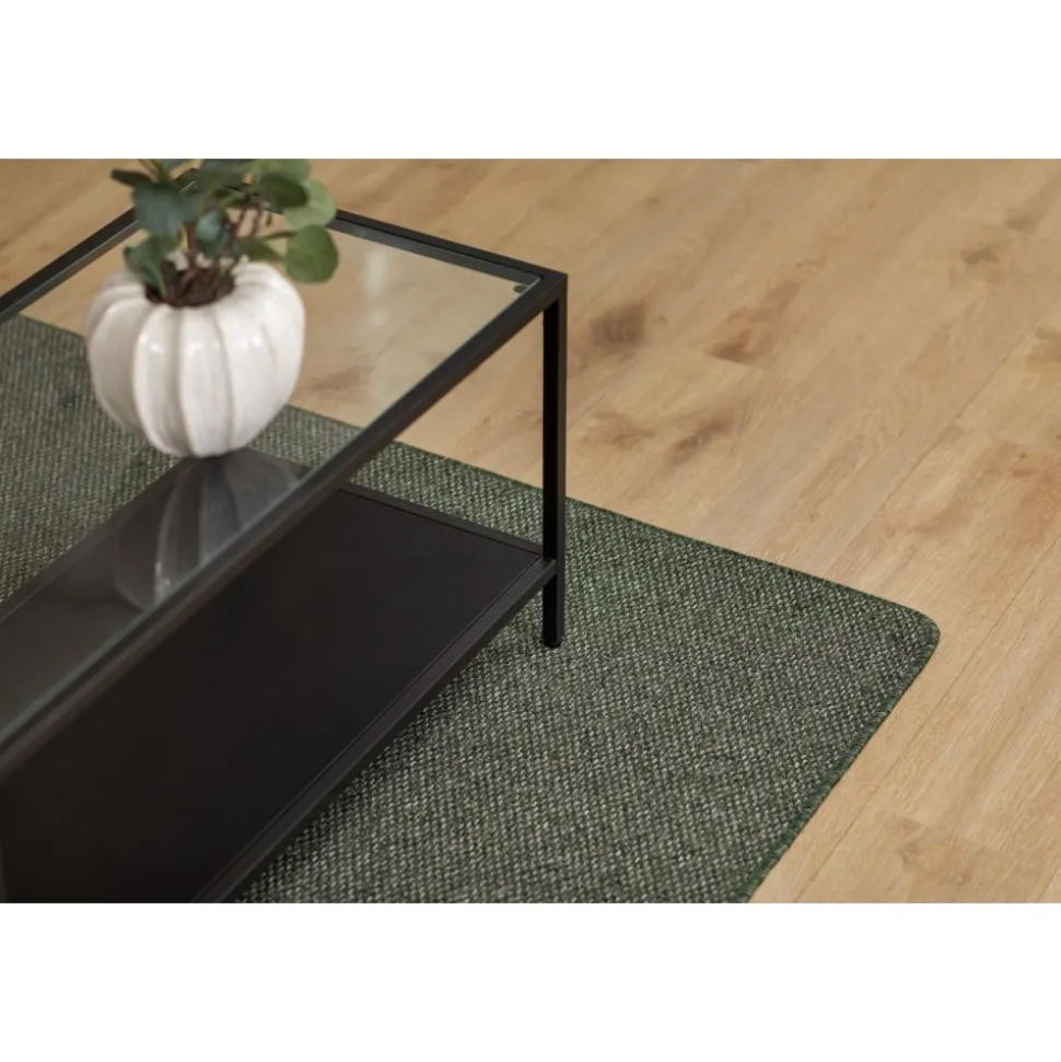 Zeus flatvävd matta Smaragdgrön