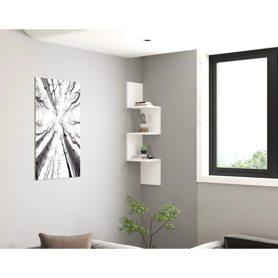 Zikzak vägghylla - Vit