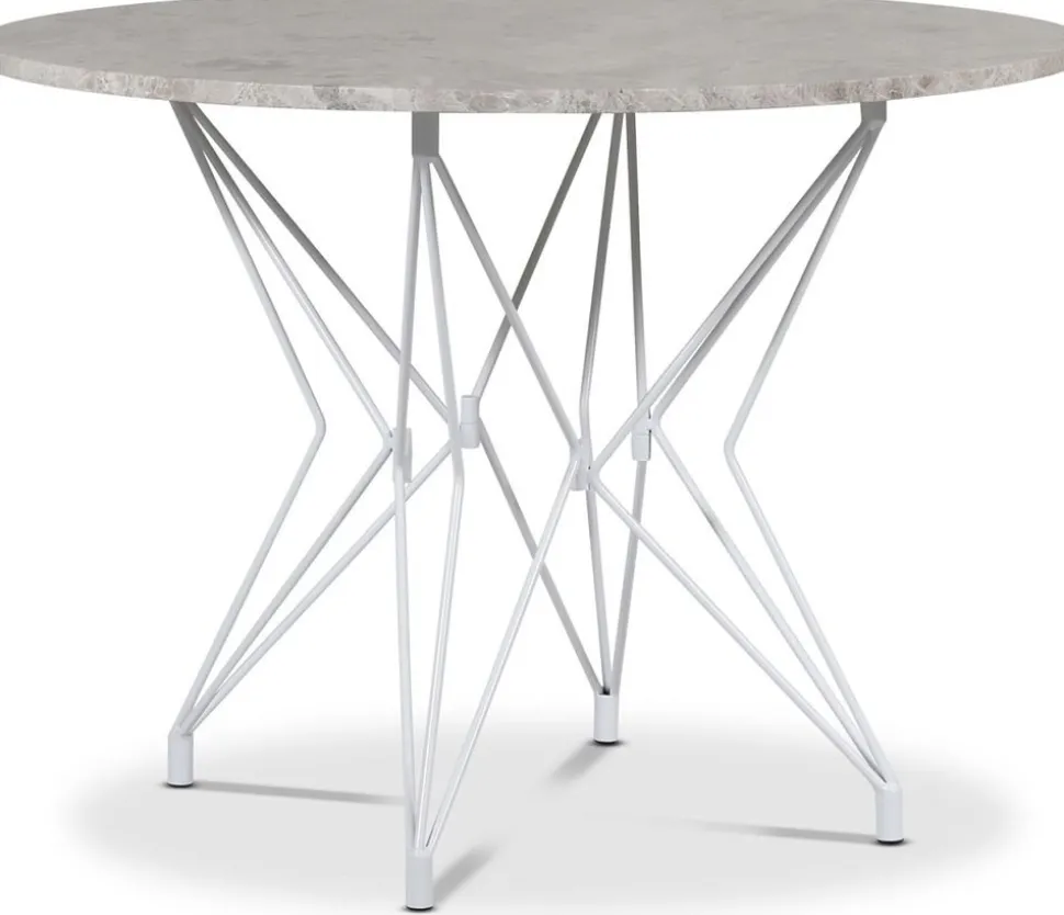 Zoo matbord i marmor Ø105 cm - Vit / Gråbeige Marmor